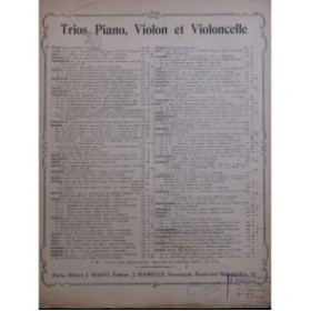 TSCHAIKOWSKY P. I. Barcarolle op 37 No 6 Piano Violon Violoncelle