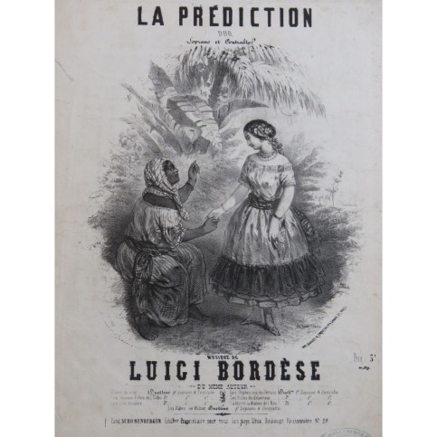BORDÈSE Luigi La Prédiction Chant Piano ca1855