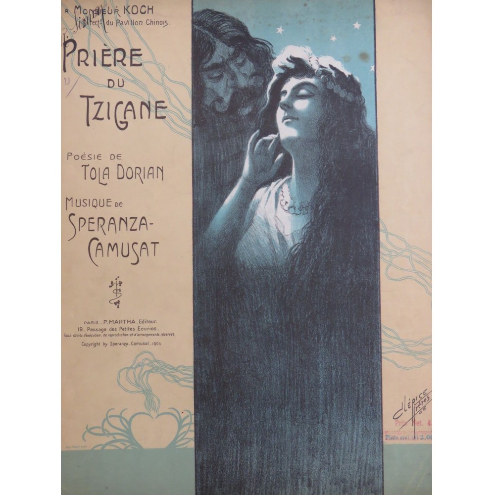 SPERANZA-CAMUSAT La Prière du Tzigane Piano 1906
