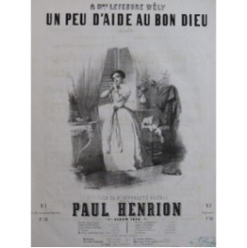 HENRION Paul Un peu d'aide au bon Dieu Chant Piano 1850