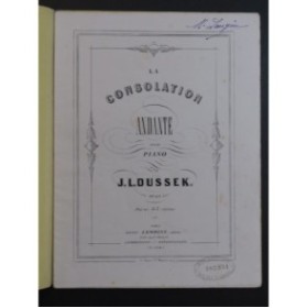 DUSSEK J. L. La Consolation Piano ca1870