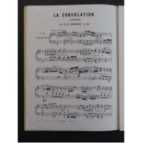 DUSSEK J. L. La Consolation Piano ca1870