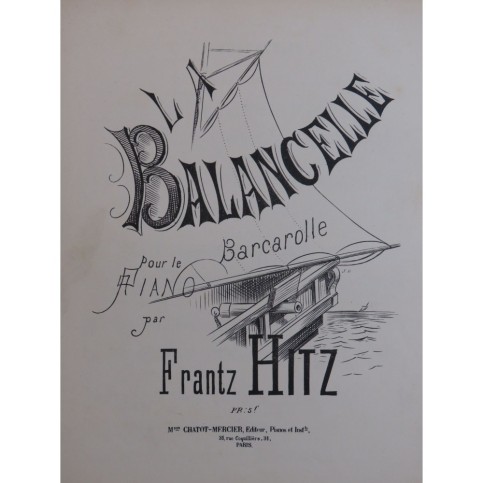 HITZ Frantz La Balancelle Piano XIXe siècle