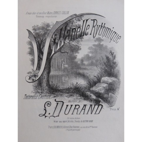 DURAND Lucien Villanelle Rythmique Chant Piano XIXe siècle