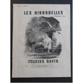 DAVID Félicien Les Hirondelles Chant Piano ca1840