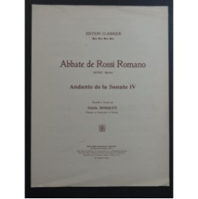 BOSQUET Emile Abbate de Rossi Romano Andante Sonate IV Piano 1922