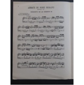 BOSQUET Emile Abbate de Rossi Romano Andante Sonate IV Piano 1922