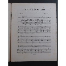 HERVÉ La Veuve du Malabar No 11 Chant Piano 1873