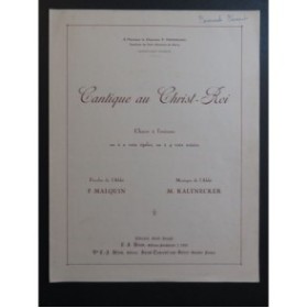 KALTNECKER M. Cantique au Christ-Roi Chant Piano 1927