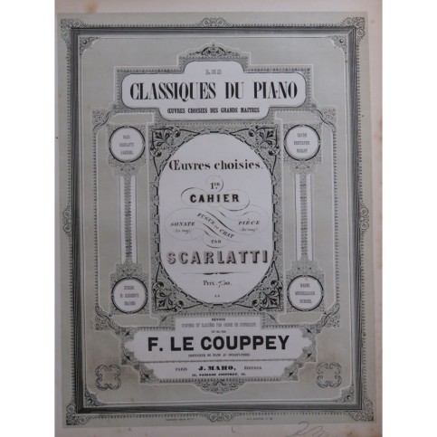 SCARLATTI Domenico Oeuvres Choisies Cahier No 1 Piano ca1852
