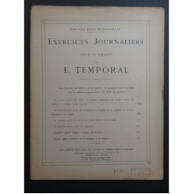 TEMPORAL E. Exercices Journaliers 5e Partie Violon 1906