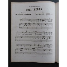HERWYN Alphonse Joli Ruban Dédicace Chant Piano ca1850