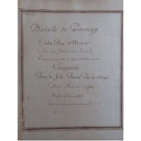 CÉSAR Pierre-Antoine Bataille de Gemmap Manuscrit Piano XVIIIe