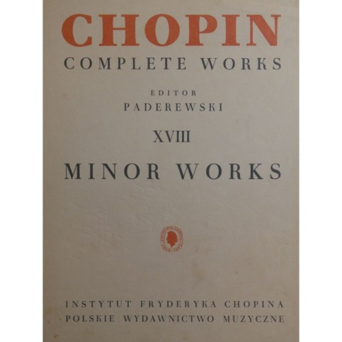 CHOPIN Frédéric Minor Works Piano 1987