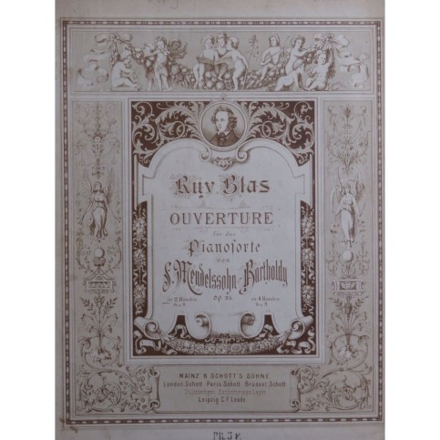 MENDELSSOHN Ruy Blas Ouverture Piano ca1880