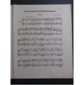 BEYER Ferdinand Portugiesische Constitutionshymne Piano 4 mains ca1860