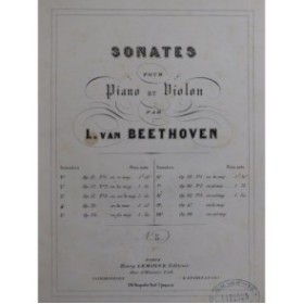 BEETHOVEN Sonate No 5 op 24 Piano Violon ca1860