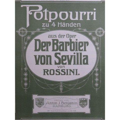 RUDOLPHS G. Der Barbier von Sevilla Potpourri Piano 4 mains