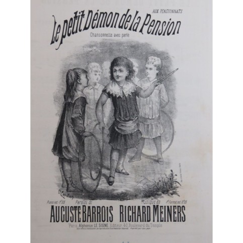 MEINERS Richard Le Petit Démon de la Pension Chant Piano XIXe siècle