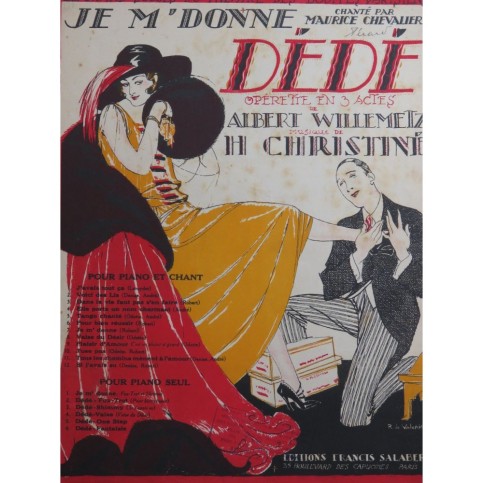 CHRISTINÉ Henri Je M'Donne Chant Piano 1921