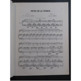 RUPÈS Georges Pater de la France Chant Piano XIXe siècle