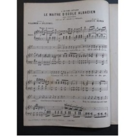 BENZA Ludovic Le Maitre d'école Alsacien Chant Piano ca1870