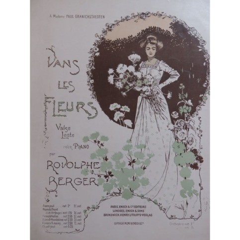 BERGER Rodolphe Dans les Fleurs Piano 1901