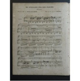 MICHEL Ferdinand Ne cueillez pas les fleurs Chant Piano ca1840