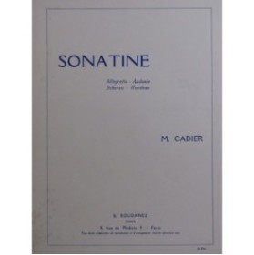 CADIER M. Sonatine en sol Piano 1930
