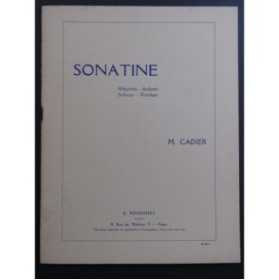 CADIER M. Sonatine en sol Piano 1930