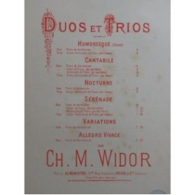 WIDOR Ch. M. Sérénade Violon Piano ca1905