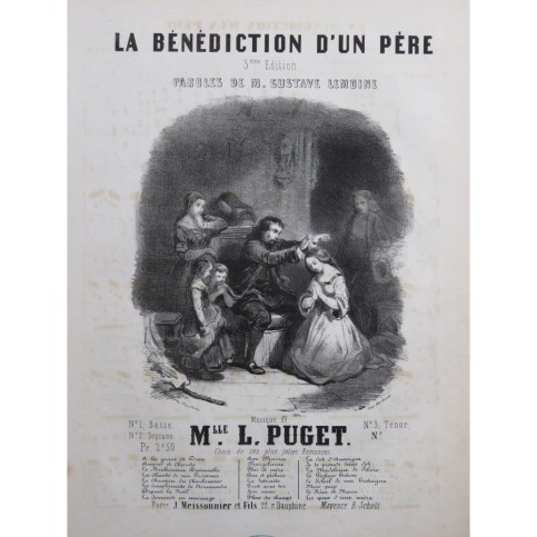 PUGET Loïsa La Bénédiction d'un Père Chant Piano ca1840