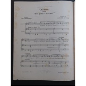 DUPONT Gabriel Chanson des Six Petits Oiseaux Chant Piano 1912