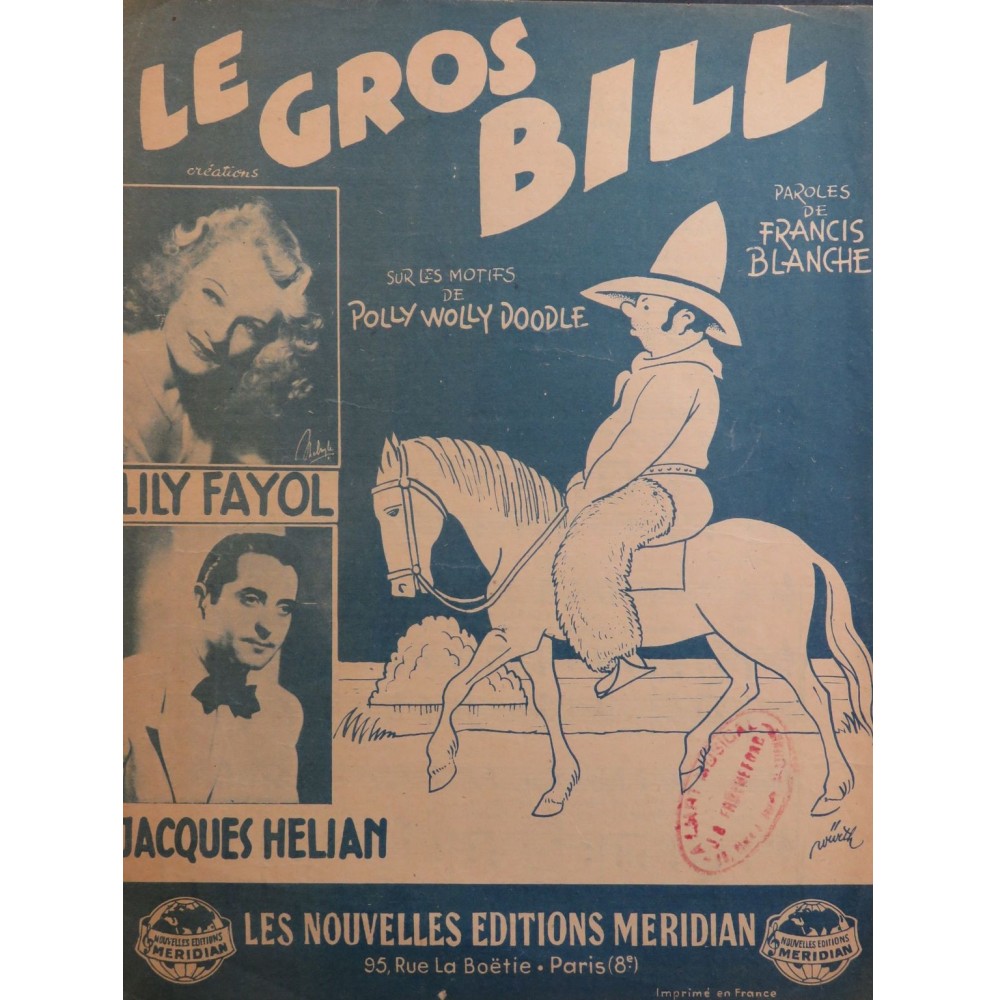 MARBOT R. Le Gros Bill Chant Piano 1945