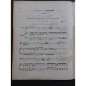SAINT AMANS L. Les jeunes Andalouses Chant Piano ca1840