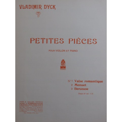 DYCK Vladimir Valse Romantique Violon Piano