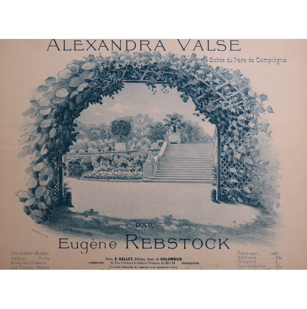 REBSTOCK Eugène Alexandra Valse Piano ca1900