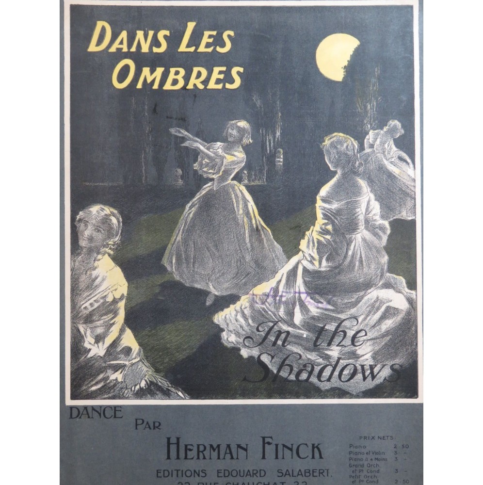 FINCK Herman Dans Les Ombres Piano 1910