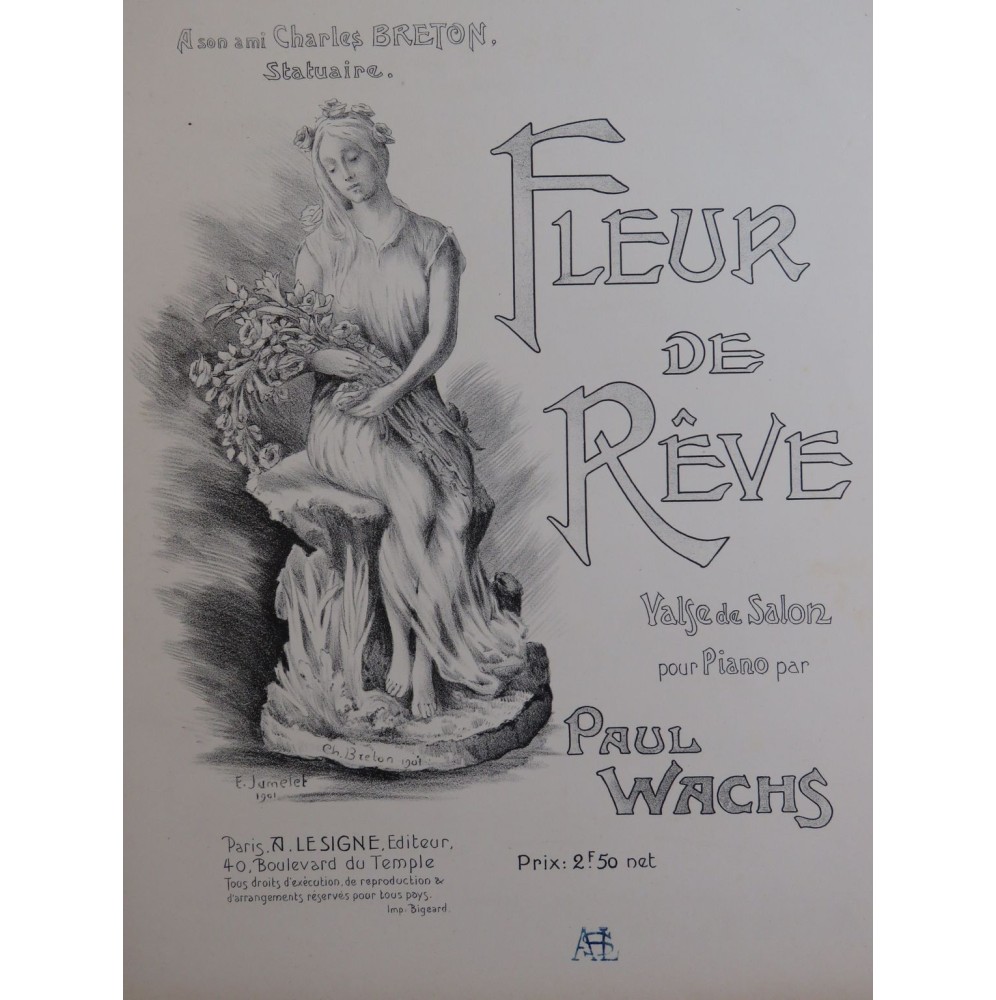WACHS Paul Fleur de Rêve Valse Piano 1901