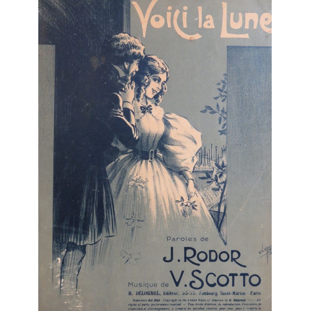 SCOTTO Vincent Voici la Lune Chant Piano 1913