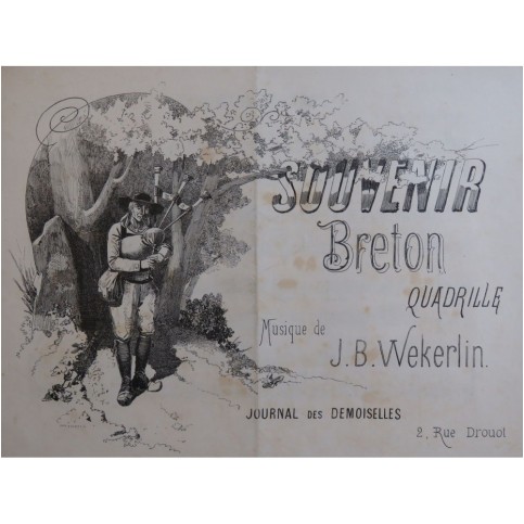 WEKERLIN J. B. Souvenir Breton Quadrille Piano 1884