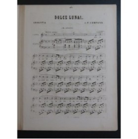 CAMPANA F. Dolce Luna ! Arietta Chant Piano ca1880
