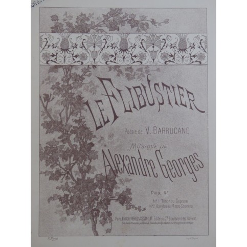 GEORGES Alexandre Le Flibustier Chant Piano 1891