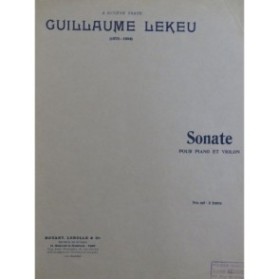 LEKEU Guillaume Sonate Violon Piano ca1918