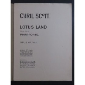 SCOTT Cyril Lotus Land Piano ca1910