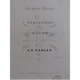 REDLER G. La Petite Pensée Piano ca1840