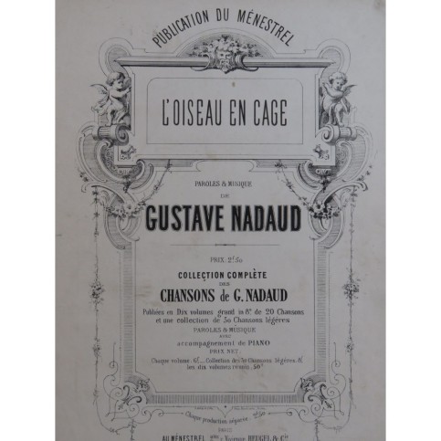 NADAUD Gustave L'Oiseau en cage Chant Piano ca1850