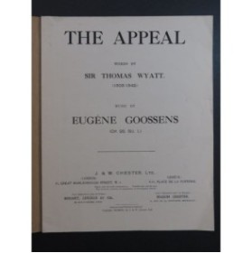 GOOSSENS Eugène The Appeal Chant Piano 1920