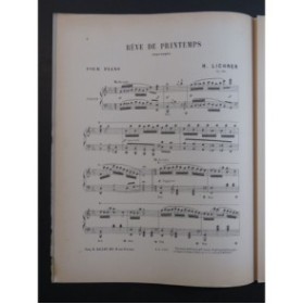 LICHNER H. Rêve de Printemps Piano ca1895