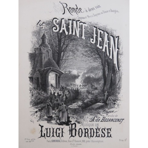 BORDÈSE Luigi La Saint Jean Chant Piano 1872